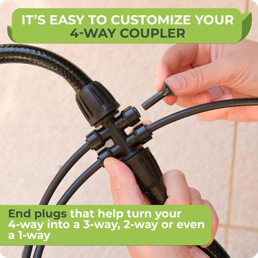 It's easy to customize 4-way coupler and end plugs help to turn your 4-way into 3-way, 2-way or even a 1-way